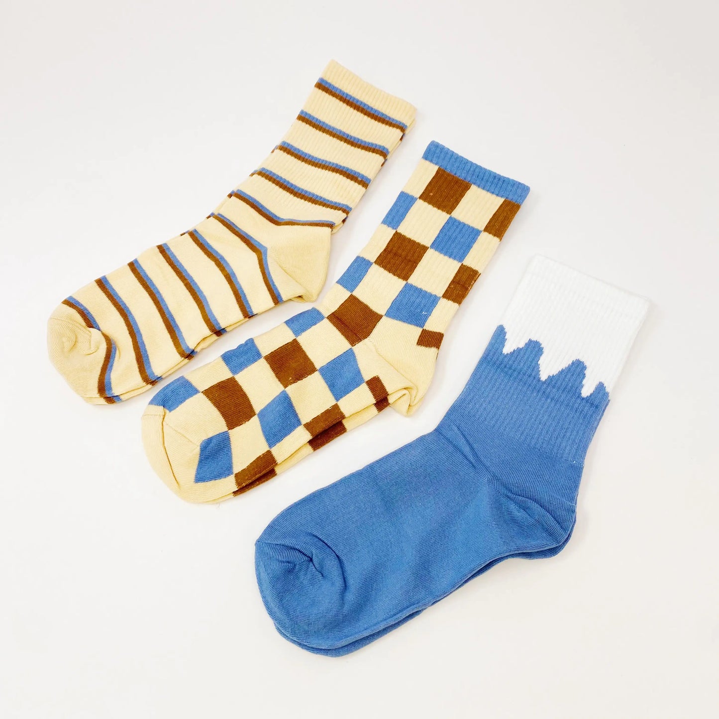 Trendy Pattern Trio Socks Set