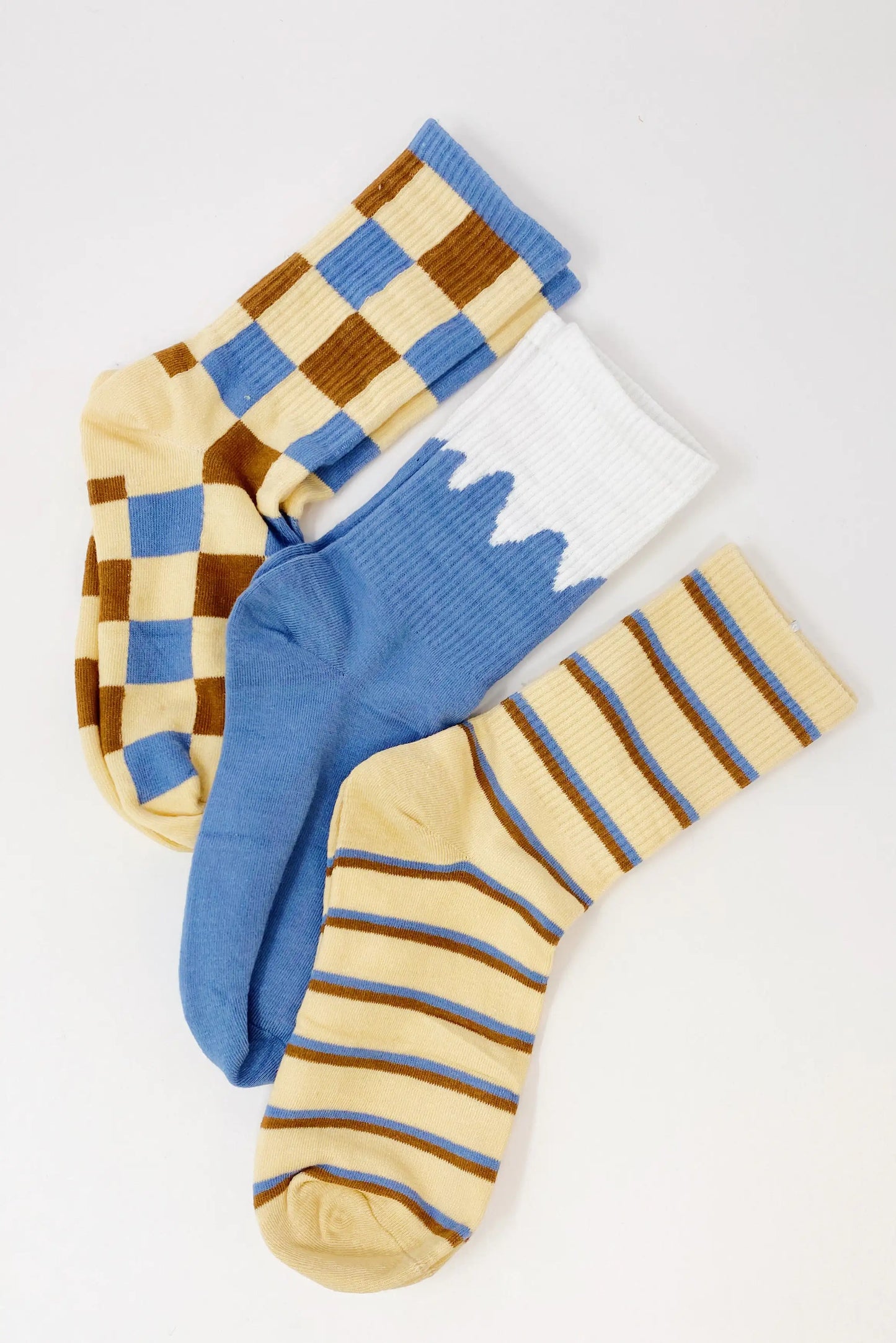 Trendy Pattern Trio Socks Set